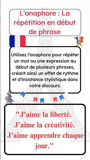 Anaphora: Repetition at the beginning of a sentence #learnfrench #learn #frenchlearning