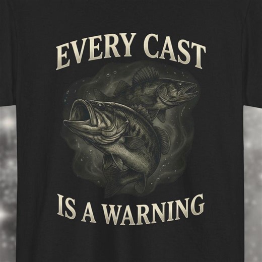 Funny Bass Fishing Tee, Every Cast is A Warning Shirt, Outdoor Angler Dad T-shirt Gift for Lake Camping River and Fisherman Life - Etsy
