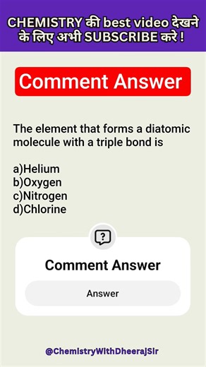 The element that forms a diatomic molecule with a triple bond #shorts #chemistry