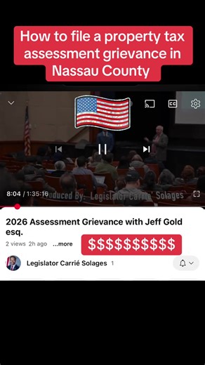 How to file a property tax assessment grievance? Deadline is March 31 for the property tax assessment grievance. Nassau County is over assessing your property taxes. In addition to providing public safety, I believe that the county should provide you an accurate assessment. If you do not follow this, you will be over assessed and pay more in property taxes. Please follow this step-by-step instruction in this video and here are the required links that will help you complete this application. Than