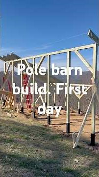 Pole barn build. First day #carpentry #woodworking #tipsandtricks #construction #diy