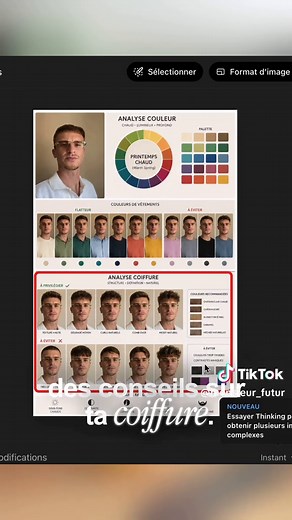 Prompt ChatGPT : analyse de couleur et coiffure à partir d’un portrait