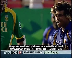 3M views · 43K reactions | On this day in 2007, a new world record was set  Lasith Malinga picked up four wickets in four balls at the Men’s ICC Cricket World Cup  | ICC - International Cricket Council | Facebook