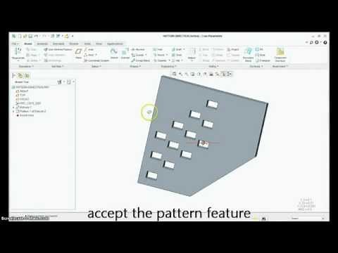 Pattern Using Direction in PTC Creo. Tutorial.