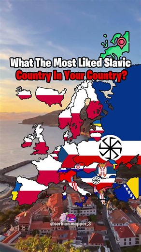 What is the Most Liked SLAVIC Country in Your Country? 🌍❤️ (Europe & USA)#maping