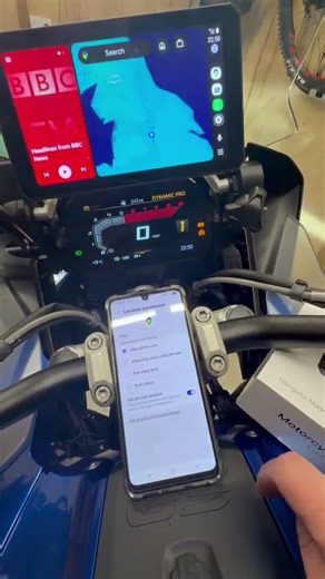 MotoNAV V2 setting up App permissions for map access on Android Auto / Samsung phones.