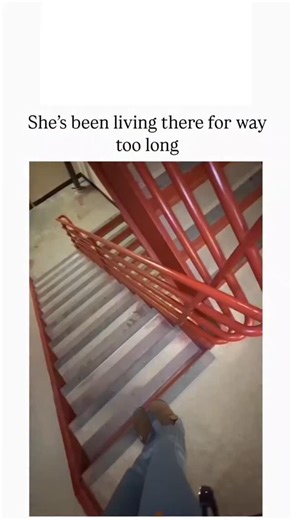 GIGGLEORBIT on Instagram: "The Instagram reel captures a woman confidently descending dimly lit stairs with red railings in what appears to be an apartment building, stepping over obstacles and navigating turns without pausing, highlighting her intimate familiarity with the space. , an account specialising in absurd yet relatable human moments, this clip has garnered over 74,000 views in under a day, with replies joking about her 'expert mode' navigation and long-term residency. This demonstrate