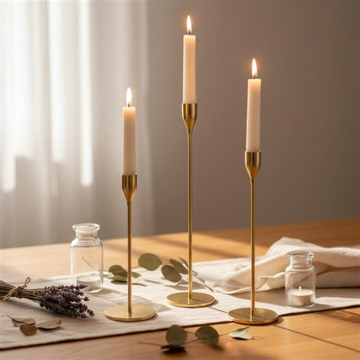 Gold Metal Candle Holders Set, Modern Taper Candle Stands, Candlestick, Holders, 3-piece Elegant Gold Candle Holder Set Vintage Taper. - Etsy