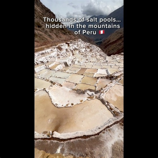 Salt mine hidden in the Sacred Valley mountains of Peru 🇵🇪 🐻 Paddington bear was filmed closeby!