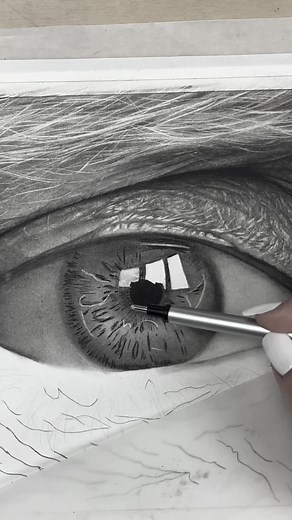 22 hours to draw one eye 😳 crazy? 🤷🏼‍♀️🤔 Maybe, but the time and effort put into this drawing is was takes it from realistic to hyper-realistic. Every detail counts! 😅 Charcoal and graphite on paper. Song: Jericho A Capella (SHILOH’s version) . . . . #hyperrealisticdrawing #hyperrealismmasters #graphitedrawing #charcoaldrawing #eyedrawing #realisticeye #pencilonpaper #drawingprocess #artist