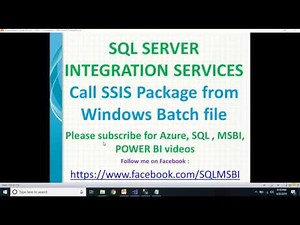 Execute SSIS Packages from Batch files | Call ssis packages through windows batch file