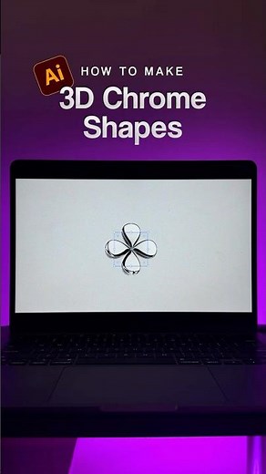 How to make 3D chrome shapes in Adobe Illustrator #designtutorial