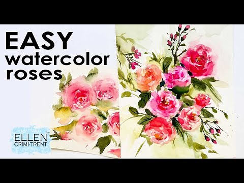 EASY loose Watercolor roses for beginners
