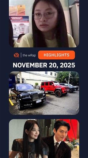 Here are today’s headlines – the latest news in the Philippines and around the world: - Alice Guo guilty of human trafficking - Who bought Discayas’ 3 luxury cars sold for P38.2M at auction? - Marcos emphasizes importance of sports as renovated PhilSports Complex reopens - Woo Bin, Shin Min A to wed https://www.rappler.com/video/daily-wrap/november-20-2025/ | Rappler
