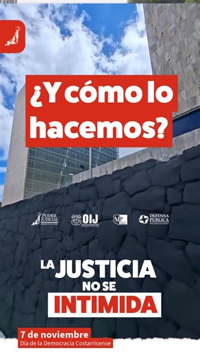 El Organismo de Investigación Judicial Ministerio Público de Costa Rica Defensa Pública de Costa Rica la Corte Suprema de Justicia, jueces, juezas y personal administrativo: todo el Poder Judicial une esfuerzos cada día para defender nuestra democracia, siempre al servicio de Costa Rica #DemocraciaCR | Poder Judicial CR