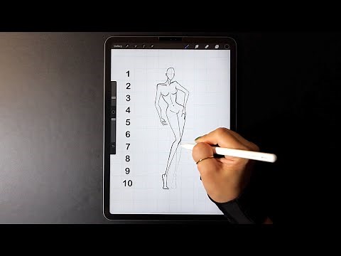 Procreate Digital Fashion illustration tutorial: 10 head fashion figure
