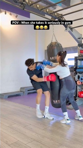 She took it seriously😂 #gym #funny #memes #comedy #couple #fitness #trending #ytshorts #explore #yt