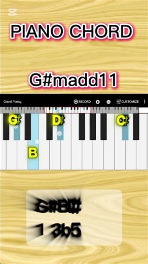 (G#madd11) chord on piano 🎹 #piano #pianochords #music #shorts #youtubeshorts