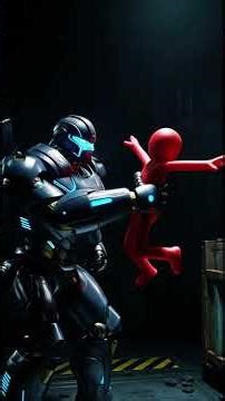 red stickman vs robot stickman | epic robot fight animation #redstickman#stickman #animationshorts