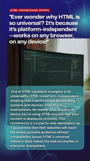 Why HTML Works on Every Device (Simple Explanation) 💻🌍 #html #coding #quiz #interview