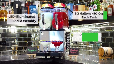 Commercial Slushie Machine - Double Slushy Maker for Margarita, Professional Frozen Drink Maker, Commercial Slushy Machine for Home Bar Restaurant Events Parties, Dual 3.2 Gallon Tanks, Makes 100 Cups