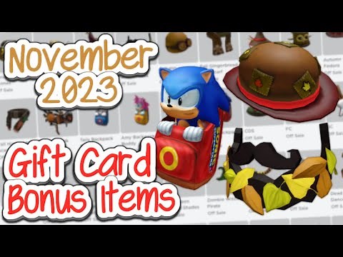Roblox November 2023 Gift Card Bonus Items Guide!