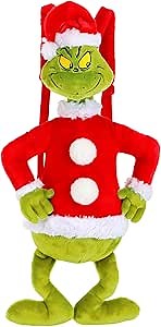 Fun Costumes Dr. Seuss Grinch Plush Backpack with Embroidered Face & Faux Fur & Adjustable Straps - Officially Licensed
