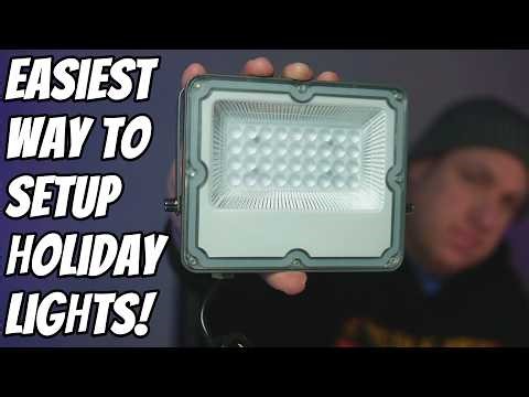 I love these RGB LED Flood Lights for holiday lights! MEEKBOS with remote and app