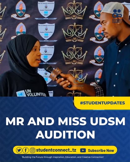 STUDENT CONNECT on Instagram: "Hivi kumbe UDSM haitakiwi kufananishwa🤣 Full interview za mahojiano na washiriki wa MR. AND MISS UDSM tumekuwekea katika YouTube channel yetu ya student connect. #MrAndMissUDSM #StudentConnectTZ #classroomtotheworld #university"