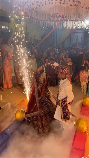 bride and groom entry 🥰