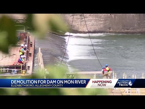 Demolition begins on Mon River dam in Elizabeth