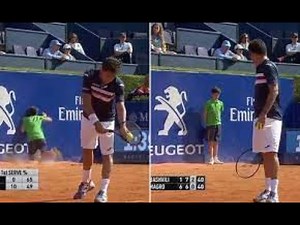 Tennis Ball Boy Runs Into Wall!