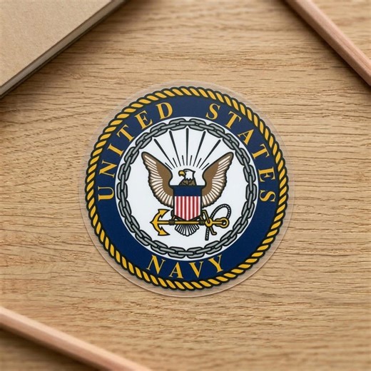 US Navy Crest Decal Sticker Patriotic Military Emblem Vinyl Waterproof Car Window Laptop USA Navy Support Sticker - Etsy