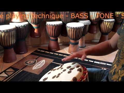BASS - TONE - SLAP ➽ Djembe Spielen Lernen - Playing Techniques