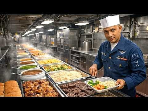 A Day in Life of the Cook Making 13,000 Meals Every Day For 4500 Navy Sailors