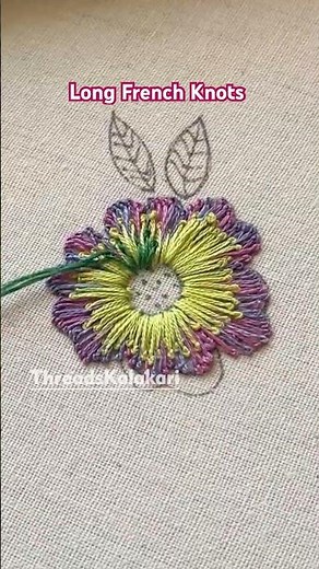 New hand embroidery design - satin stitch flower embroidery stitches for beginners
