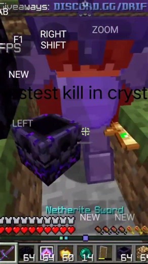 fasting kill in crystal #minecraft