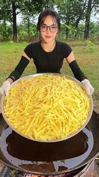 Cooking deep fried potatoes yummy recipe