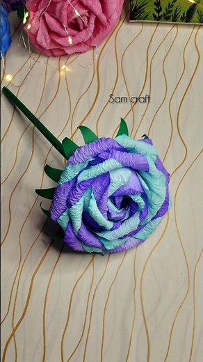 Diy how to make a rose with tissue paper/Aesthetic Rose craft/ #diycrafts #aesthetic #rose #trending