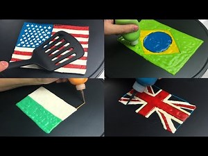 National Flag Pancake Art: USA, United Kingdom, Brazil, India