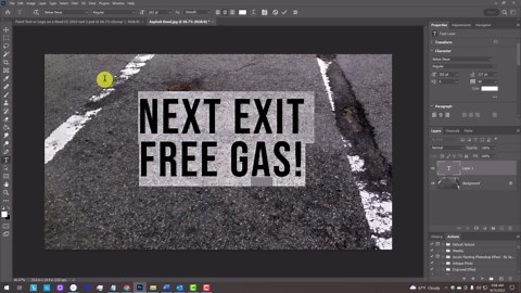 Photoshop: Paint text or a logo on a road!