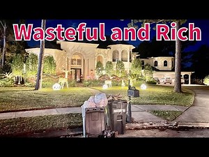 Truck Load Trash Picking In Rich Neighborhood