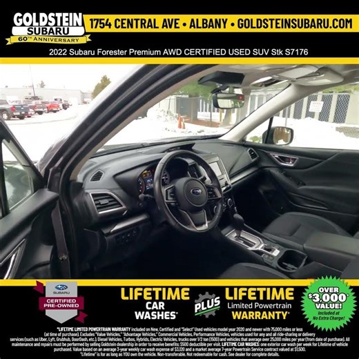 2022 Subaru Forester Premium AWD CERTIFIED USED SUV Stk S7176
