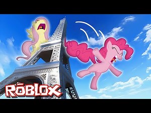 Fluttershy And Rainbow Dash PLAY Climb And Jump Tower in Roblox