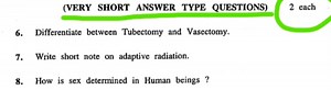 Differentiate between Tubectomy and Vasectomy.Write short note... | Filo