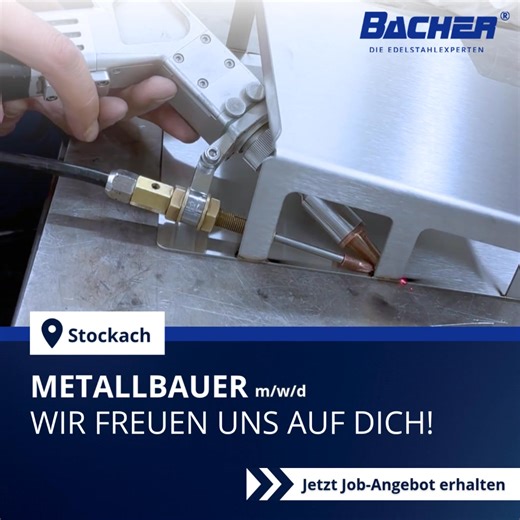 💡 Hier hat deine Arbeit Zukunft. Edelstahl, Präzision, saubere Fertigung – das ist unser Alltag bei BACHER. Über 80 % unserer Arbeit geht in die Pharmaindustrie – also in einen Bereich, der wächst und Sicherheit bietet. Wenn du langfristig planen willst und ehrliche, solide Arbeit suchst: Willkommen bei uns. 🔧 Metallbauer, Schlosser, Konstruktionsmechaniker – egal, welche Basis du mitbringst. Eine individuelle Einarbeitung ist für uns selbstverständlich. BACHER Edelstahl – sichere Arbeit, saub