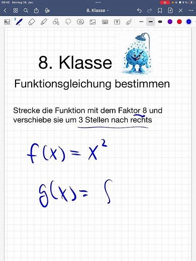 Mathematics: 8th grade, determining the function equation