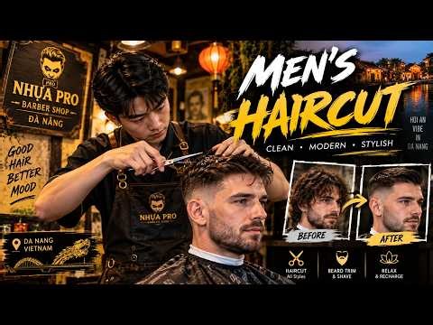 POV: A Full Haircut & Relaxing Hair Wash Experience in Vietnam 🇻🇳 | Da Nang Barber