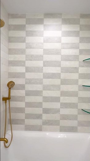 Checkered tile, yay or nay? This is a fun subway tile pattern for your shower!