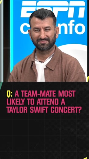 698K views · 14K reactions | Who’s a Swiftie, and who’s most likely to dye their hair blue? Cheteshwar Pujara gives the lowdown on his team-mates ️‍♂️ | ESPNcricinfo | Facebook